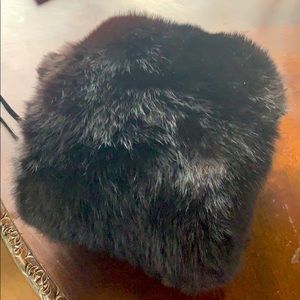 Fur mink hand muff